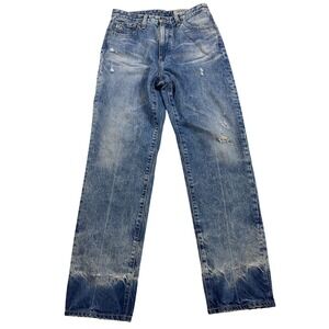AG Adriano Goldschmied The Phoebe High Rise Straight Leg Jeans Distressed 28